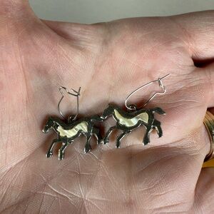Silver and Abalone Horse Earrings‎